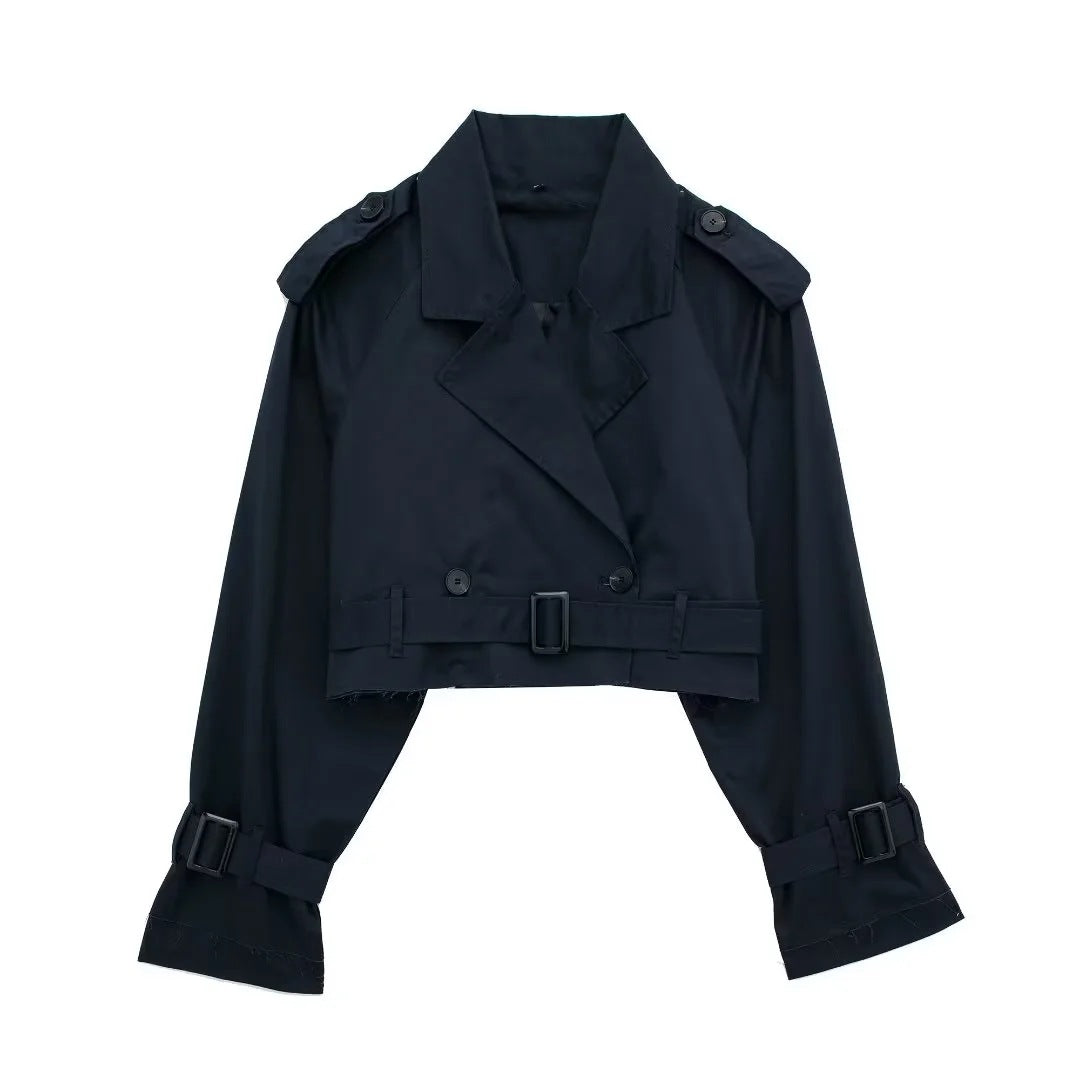 Maison Cropped Trench Jacket