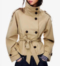 Auren Lace-Up Cinched Trench Coat