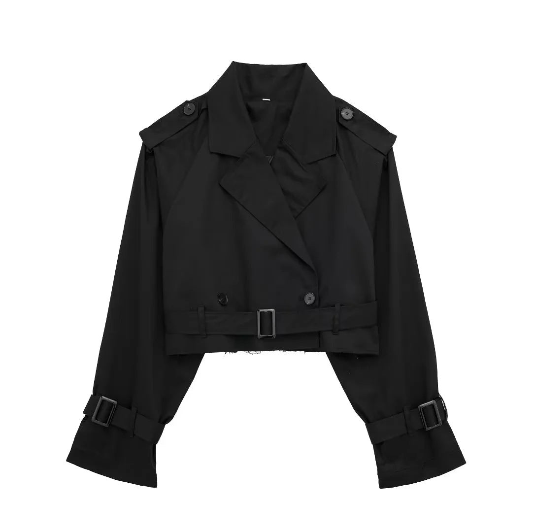Maison Cropped Trench Jacket