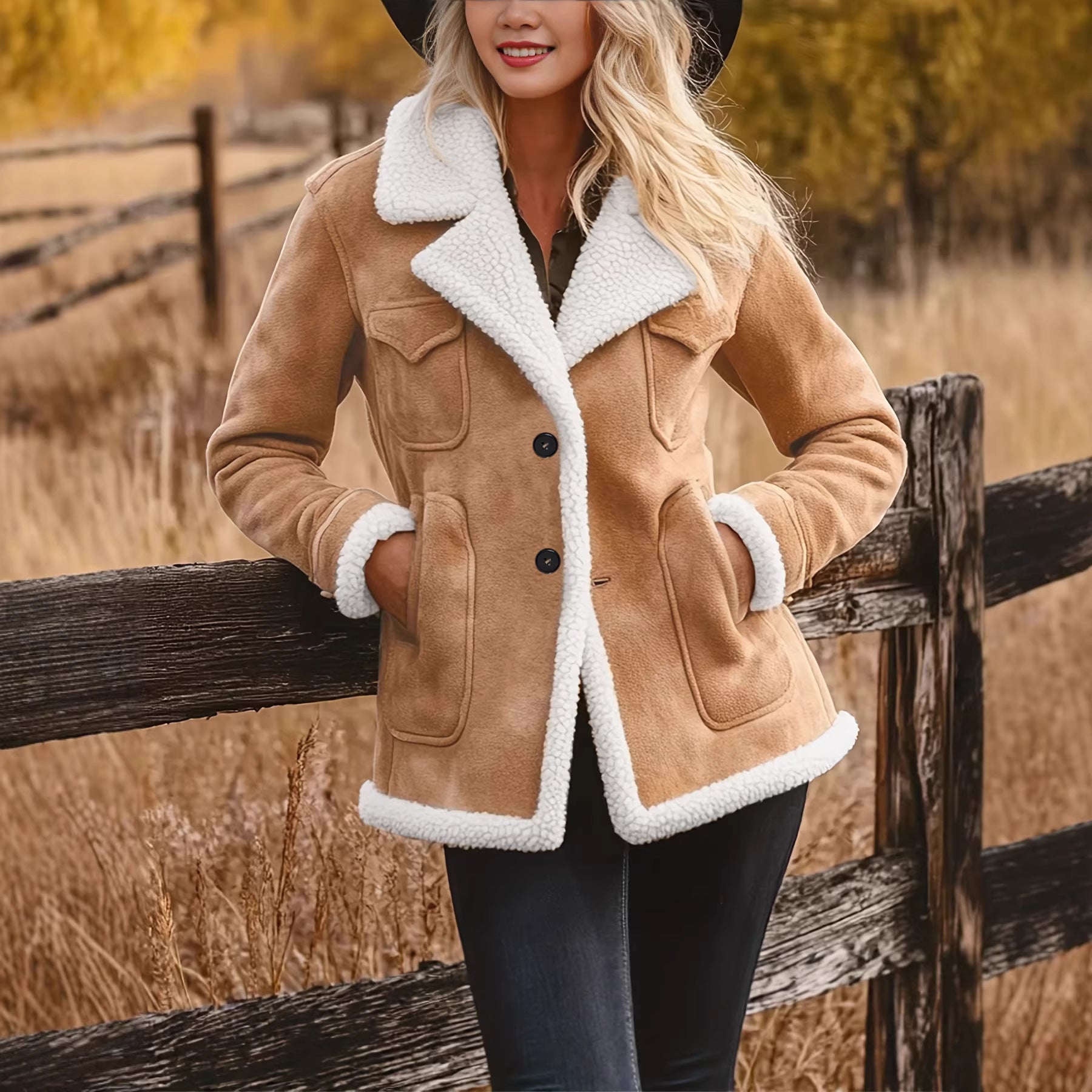 Auren Retro Lapel Fur Coat