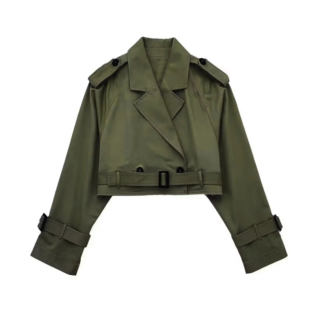Maison Cropped Trench Jacket
