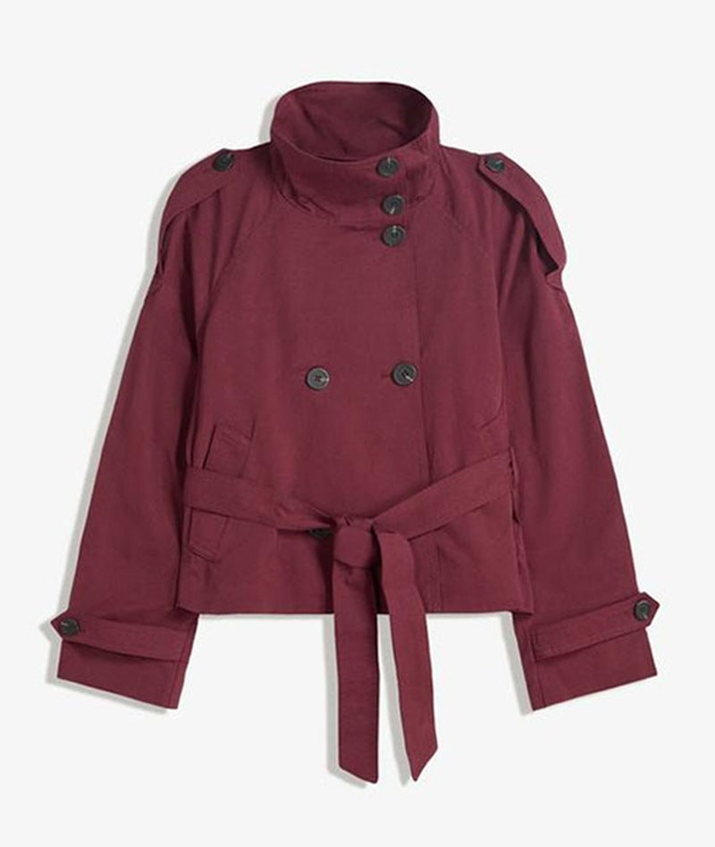 Auren Lace-Up Cinched Trench Coat