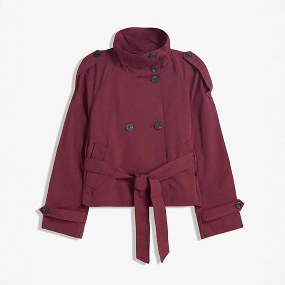 Auren Lace-Up Cinched Trench Coat