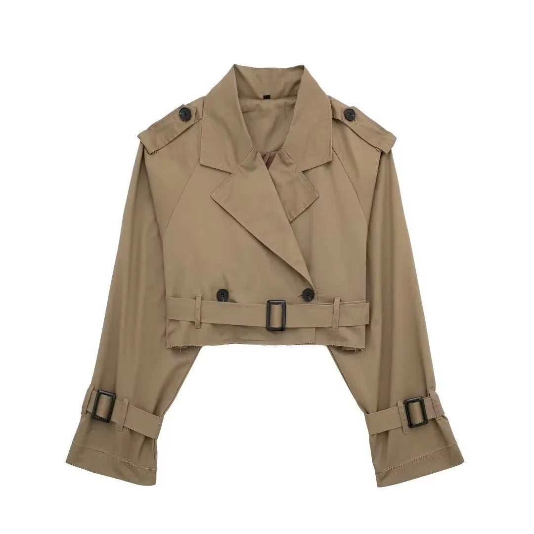 Maison Cropped Trench Jacket