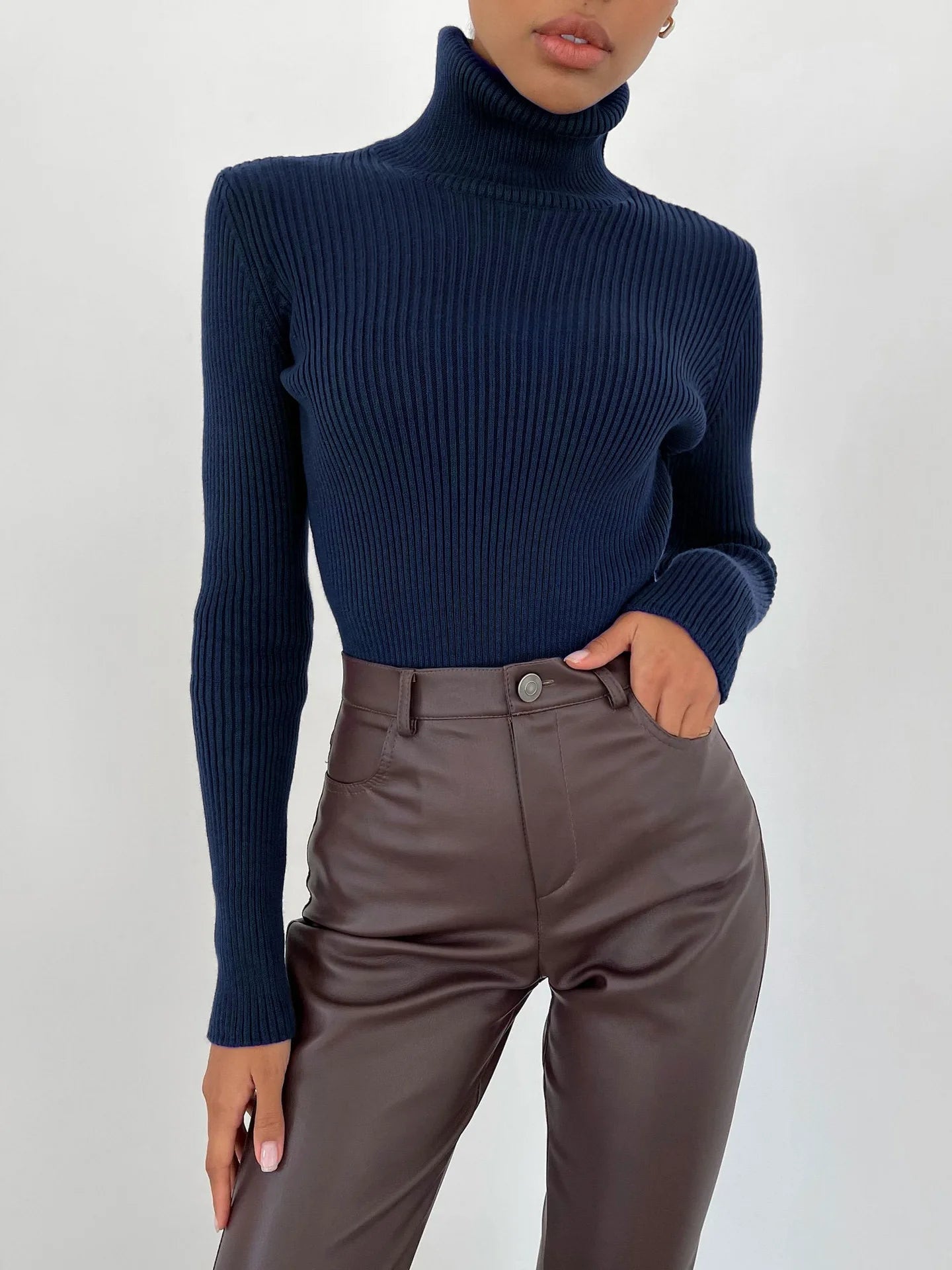 Elite Turtleneck Knit Sweater
