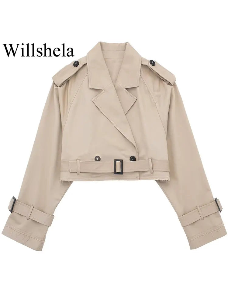 Maison Cropped Trench Jacket