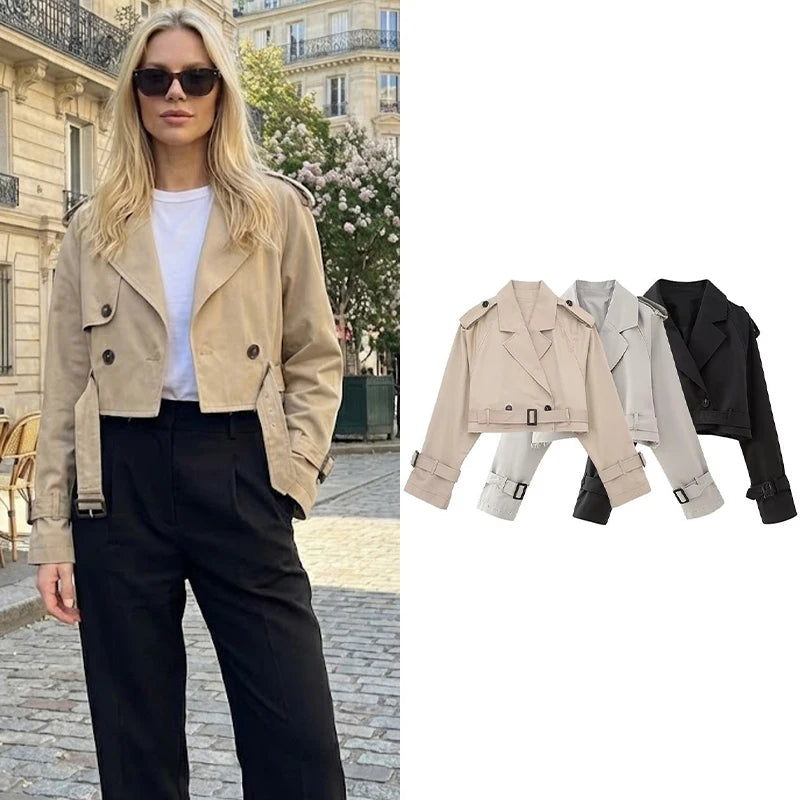 Maison Cropped Trench Jacket