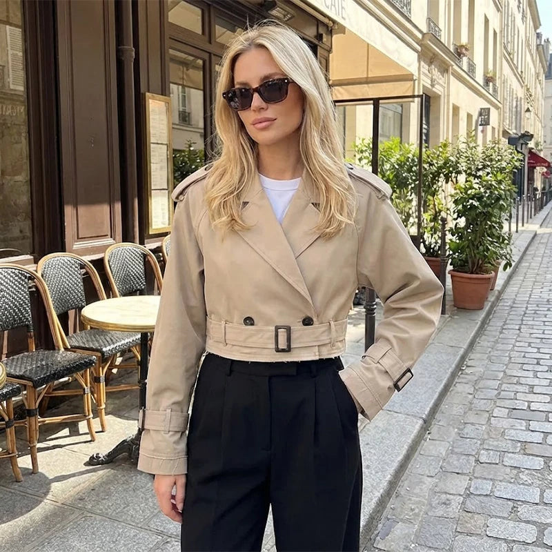 Maison Cropped Trench Jacket