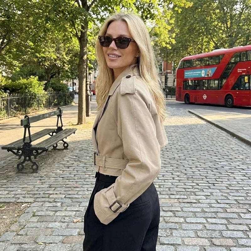 Maison Cropped Trench Jacket